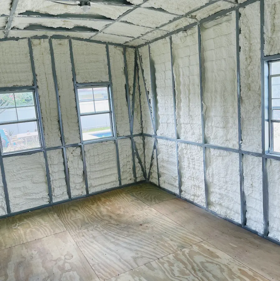 Closed-cell spray foam insulation applied to wall cavities in a residential project in Citrus Hills